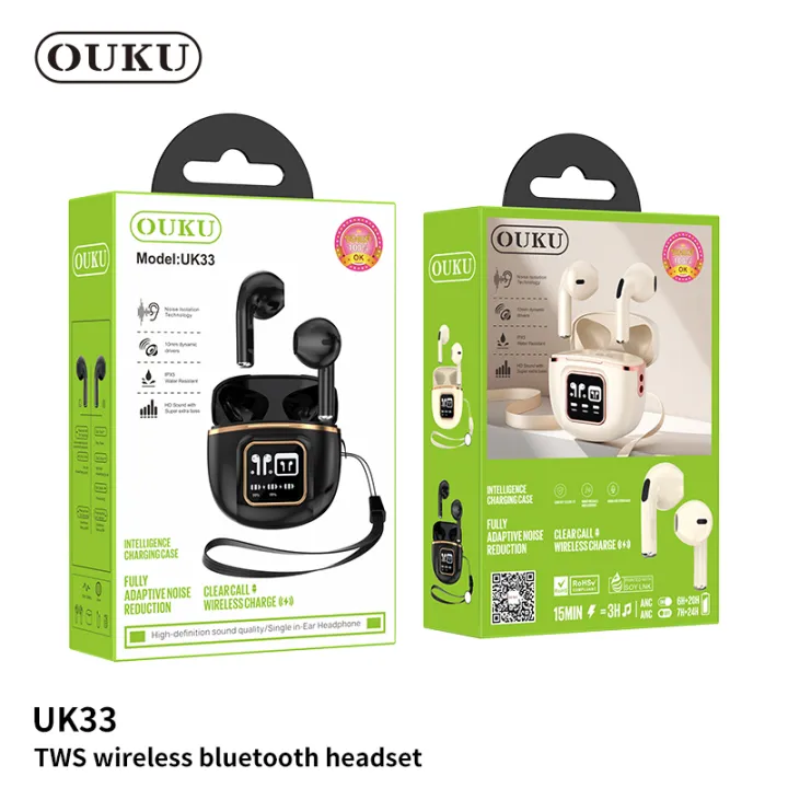 OUKU UK33 หูฟังไร้สาย TWS ANC จอ LED แสดงแบตเตอรี่